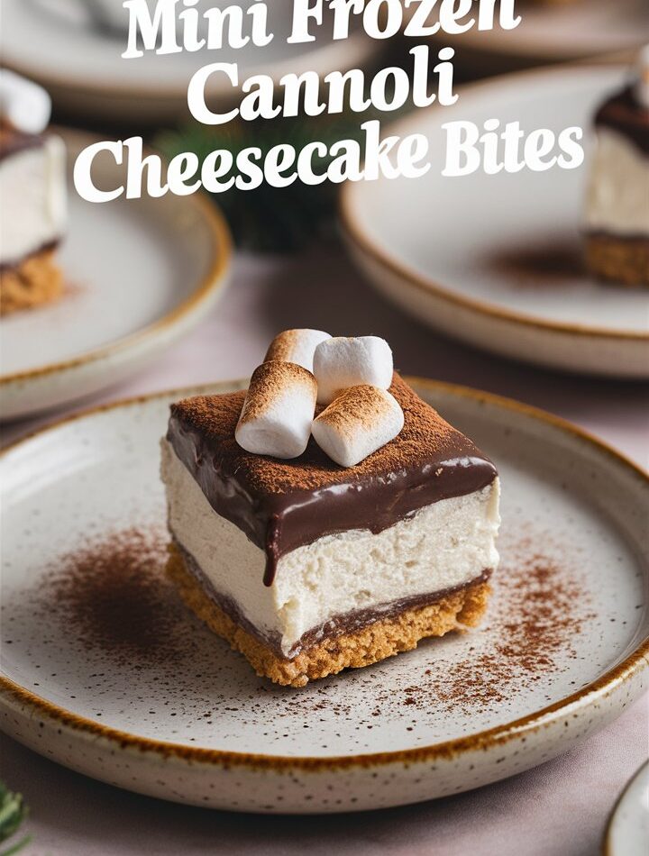 Mini Frozen Cannoli Cheesecake Bites