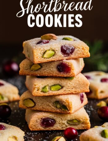 Cranberry Pistachio Shortbread Cookies