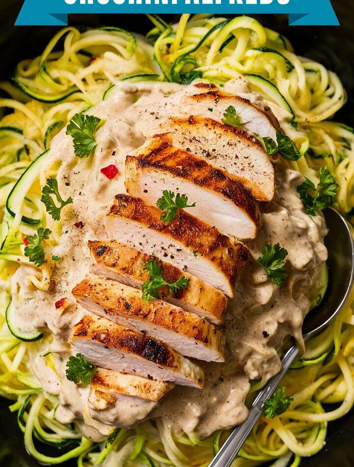 Zucchini Noodle Chicken Alfredo
