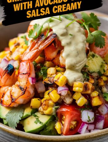 Grilled Shrimp Bowl with Avocado Corn Salsa Creamy