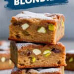 White Chocolate and Pistachio Blondies
