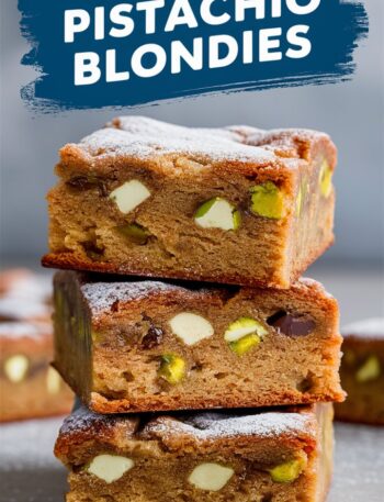 White Chocolate and Pistachio Blondies