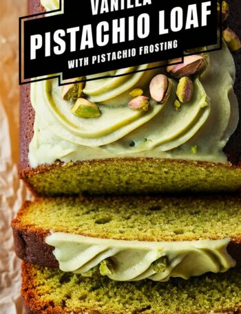 Vanilla Pistachio Loaf with Pistachio Frosting