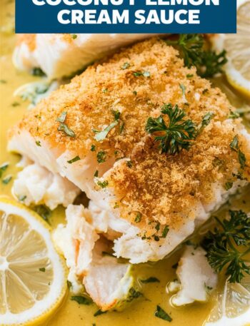 Tasty Baked Cod in Coconut Lemon Cream Sauce