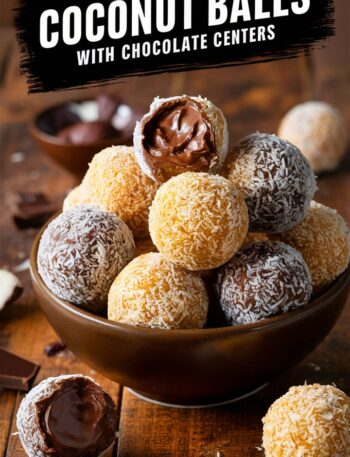 No-Bake Coconut Cookie Balls with Chocolate Centers