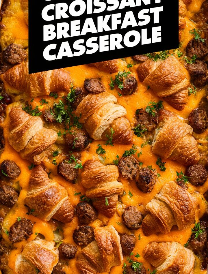 Overnight Croissant Breakfast Casserole