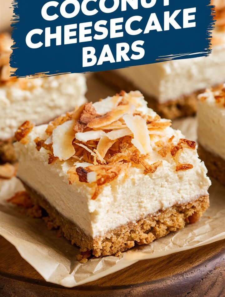 Skinny Coconut Cheesecake Bars