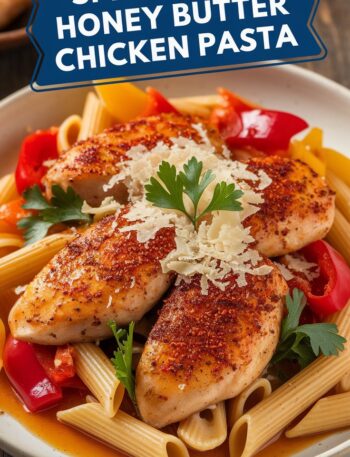 Spicy Cajun Honey Butter Chicken Pasta Recipe If you’re looking for a meal that’s bold, flavorful, and ready in just 30 minutes, this Spicy Cajun Honey Butter Chicken Pasta deserves a spot on your dinner table. With the perfect balance of smoky Cajun spices, rich cream, golden honey, and tender chicken tossed with al dente pasta, this dish is both comforting and exciting. Whether you’re cooking for family, meal-prepping, or entertaining guests, this recipe is guaranteed to impress without keeping you stuck in the kitchen all night. In this complete guide, you’ll learn how to make this dish step by step, discover tips to customize it for different diets, and get pro advice on storage, serving, and pairing. By the end, you’ll feel confident enough to whip up this restaurant-quality pasta whenever a craving hits. Why You’ll Love This Cajun Honey Butter Chicken Pasta There are countless pasta recipes out there, but this one stands out for a few key reasons: Sweet and Spicy Harmony – The Cajun spice mix provides smoky heat, while honey adds a subtle sweetness that balances everything beautifully. One-Pan Convenience – Fewer dishes, less mess, and a quick cleanup. Versatile & Customizable – Swap proteins, adjust the spice level, or add veggies without ruining the flavor. Weeknight-Friendly – Ready in under 30 minutes from start to finish. Crowd-Pleasing – Creamy, comforting, and flavorful enough to satisfy even picky eaters. Ingredients You’ll Need This recipe uses simple, pantry-friendly ingredients. For the best results, use fresh herbs and quality spices. For the Chicken and Pasta 2 boneless, skinless chicken breasts (cut into bite-sized cubes) 2 tablespoons Cajun seasoning (store-bought or homemade blend) Salt and black pepper, to taste 1 tablespoon olive oil For the Sauce ¼ cup unsalted butter 2 cloves garlic, minced 2 tablespoons honey ½ cup heavy cream (or coconut cream for dairy-free) ½ cup chicken broth (to thin sauce if needed) For the Pasta Base 8 ounces fettuccine (or linguine, penne, or spaghetti) ½ cup reserved pasta water (for adjusting sauce consistency) Garnishes (Optional but Recommended) Fresh parsley or green onions, chopped Grated Parmesan cheese Red pepper flakes for extra heat Step-by-Step Instructions Follow these easy directions to create a flavorful dish that tastes like it came straight out of a restaurant kitchen. Step 1: Cook the Pasta Bring a large pot of salted water to a boil. Add pasta and cook until just al dente (firm to the bite). Reserve ½ cup of the pasta water, then drain the rest and set pasta aside. Step 2: Season and Cook the Chicken Toss cubed chicken with Cajun seasoning, salt, and pepper until fully coated. Heat olive oil in a large skillet over medium-high heat. Add chicken and sear until golden brown and cooked through (6–8 minutes). Remove and set aside. Step 3: Build the Honey Butter Sauce In the same skillet, melt butter over medium heat. Add garlic and sauté until fragrant (about 30 seconds). Stir in honey and let it bubble gently for 1 minute. Slowly whisk in heavy cream and simmer until the sauce thickens slightly (2–3 minutes). Step 4: Combine Pasta and Chicken Return the cooked chicken to the skillet. Add drained pasta and toss everything together. If the sauce is too thick, add splashes of reserved pasta water until desired consistency is reached. Step 5: Garnish and Serve Sprinkle with chopped parsley or green onions. Add grated Parmesan for richness. Serve hot and enjoy immediately. Variations and Substitutions This pasta is flexible, making it easy to adapt for different tastes and diets. Protein Swap – Use shrimp, sausage, salmon, or tofu instead of chicken. Vegetarian Option – Skip the meat and bulk up with mushrooms, zucchini, spinach, or bell peppers. Dairy-Free – Replace butter with plant-based butter and heavy cream with coconut cream. Gluten-Free – Use gluten-free pasta and double-check seasonings for hidden gluten. Low-Carb Option – Serve the sauce and chicken over zucchini noodles or spaghetti squash. Extra Creamy – Stir in a handful of shredded mozzarella or Parmesan just before serving. Pro Cooking Tips Don’t Overcook the Pasta – It will continue to cook slightly when tossed in the sauce. Balance the Heat – Start with less Cajun seasoning if you’re spice-sensitive, and add more gradually. Keep the Chicken Juicy – Avoid overcooking; remove it as soon as it turns golden and is no longer pink. Layer Flavors – Toast Cajun seasoning for 30 seconds in oil before adding chicken for deeper flavor. Reheating Trick – Add a splash of broth or milk when reheating leftovers to keep the sauce creamy. What to Serve with Cajun Honey Butter Chicken Pasta Pair this dish with light sides to balance out its richness: Garlic Bread – Perfect for soaking up extra sauce. Fresh Green Salad – A crisp Caesar or garden salad adds freshness. Grilled Vegetables – Asparagus, zucchini, or bell peppers pair well with the smoky Cajun flavor. Wine Pairing – A chilled Chardonnay or Pinot Grigio works beautifully. Non-Alcoholic Option – Sparkling lemonade or sweet iced tea complements the dish. Storage and Reheating Refrigerator – Store in an airtight container for up to 3 days. Reheating – Warm in a skillet over low heat with a splash of broth or cream. Freezing – Not recommended, as cream sauces may separate when thawed. Nutritional Breakdown (Approx. per serving, 4 servings) Calories: 520 Protein: 30g Carbohydrates: 48g Fat: 22g Saturated Fat: 10g Fiber: 3g Sugar: 7g Sodium: 780mg (Values may vary depending on exact ingredients and substitutions used.) Frequently Asked Questions Q: Is this dish very spicy? A: It’s moderately spicy, but you can reduce or increase Cajun seasoning and red pepper flakes to match your taste. Q: Can I prepare this ahead of time? A: Yes, you can cook the chicken and sauce earlier, then combine with freshly boiled pasta before serving. Q: What pasta shape works best? A: Fettuccine, linguine, or penne are ideal because they hold creamy sauce well. Q: Can I make this recipe healthier? A: Absolutely. Swap heavy cream for Greek yogurt or light cream, and use whole wheat pasta. Q: Can I add cheese? A: Yes, Parmesan or mozzarella adds an extra creamy and salty finish. Final Thoughts Spicy Cajun Honey Butter Chicken Pasta