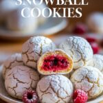 Raspberry Filled Almond Snowball Cookies