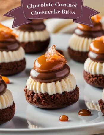 No Bake Chocolate Caramel Cheesecake Bites