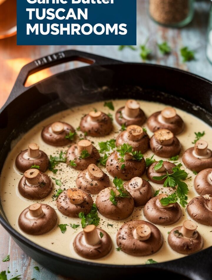 Creamy Garlic Butter Tuscan Mushrooms