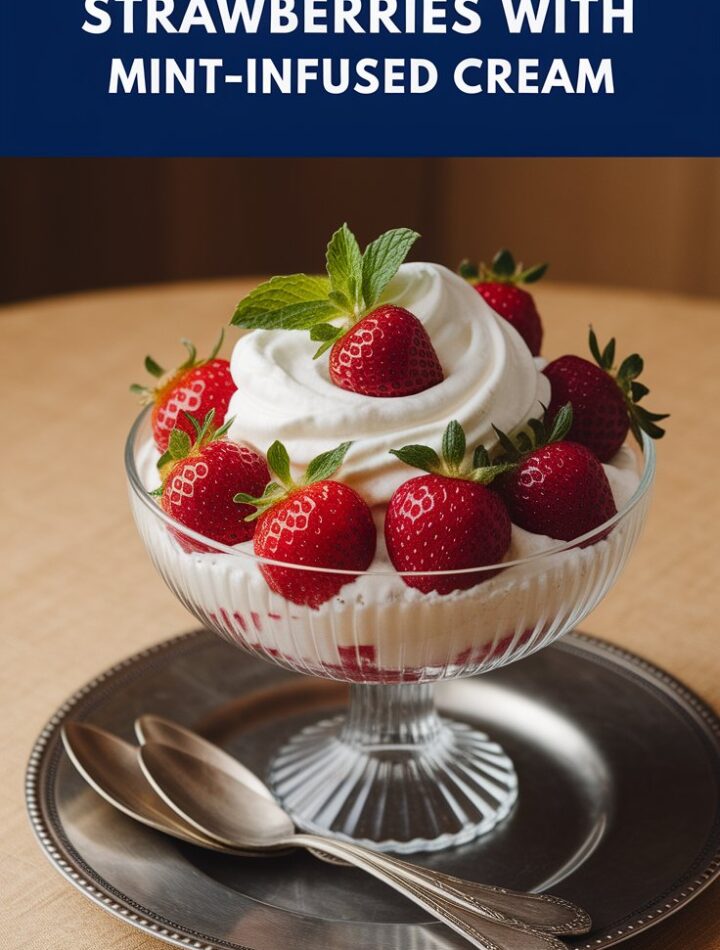 Strawberries With Mint-Infused Cream