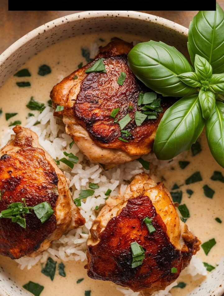 Basil Chicken in Coconut Curry Sauce