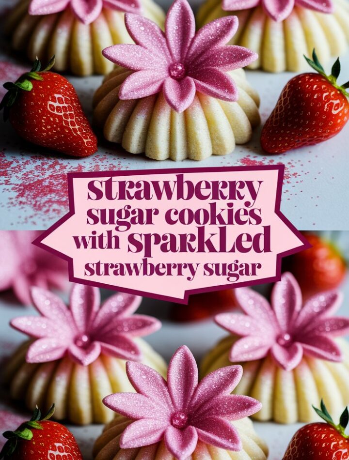 Strawberry Sugar Cookies with Sparkling Strawberry Sugar