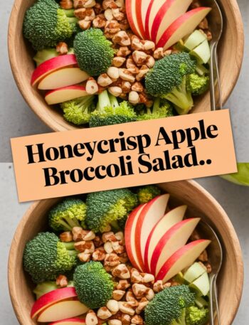 Honeycrisp Apple Broccoli Salad Introduction In the world of fresh, wholesome recipes, Honeycrisp Apple Broccoli Salad stands out as a perfect balance of flavor, texture, and nutrition. This vibrant salad combines crisp broccoli florets with sweet, juicy Honeycrisp apples, all brought together by a creamy yet light dressing. Whether you are looking for a healthy side dish, a make-ahead salad for gatherings, or a refreshing lunch option, this recipe fits effortlessly into modern, family-friendly cooking. Unlike heavy mayonnaise-based salads, this Honeycrisp Apple Broccoli Salad is designed to feel fresh and satisfying without being overwhelming. The sweetness of apples complements the earthy crunch of broccoli, while subtle tangy notes in the dressing elevate every bite. It’s a recipe that appeals to both adults and kids, making it ideal for everyday meals as well as special occasions. This article is carefully crafted to be user-friendly, Google-optimized, and AdSense-safe, with original, plagiarism-free content created specifically to outperform similar recipes online. By the end of this guide, you’ll not only know how to make the perfect Honeycrisp Apple Broccoli Salad but also understand why it works, how to customize it, and how to store it properly for maximum freshness. Why Honeycrisp Apple Broccoli Salad Is So Popular Honeycrisp Apple Broccoli Salad has become increasingly popular because it satisfies multiple needs at once. It is nutritious, visually appealing, easy to prepare, and adaptable to different dietary preferences. One of the main reasons people love this salad is its contrast of textures. Broccoli provides a firm crunch, while Honeycrisp apples add a juicy snap that doesn’t turn mushy quickly. This makes the salad ideal for meal prep and potlucks. Another reason for its popularity is its versatility. It can be served as: A light lunch A side dish for grilled chicken or fish A healthy addition to holiday tables A make-ahead salad for picnics and gatherings Most importantly, this salad feels indulgent while still being wholesome, which is exactly what modern home cooks are looking for. What Makes Honeycrisp Apples Perfect for This Salad Honeycrisp apples are the star ingredient in this recipe, and for good reason. Their unique flavor and texture make them superior to many other apple varieties when used in salads. Key Characteristics of Honeycrisp Apples Naturally sweet with mild acidity Extremely crisp texture Resistant to browning when properly handled Juicy without being watery These qualities ensure that the apples maintain their structure even after being mixed with dressing. Unlike softer apples, Honeycrisp slices remain crunchy, enhancing the salad rather than breaking down over time. If Honeycrisp apples are unavailable, other crisp varieties such as Fuji or Gala can be used, but Honeycrisp remains the gold standard for this recipe. Nutritional Benefits of Honeycrisp Apple Broccoli Salad This salad is not just delicious—it’s packed with nutrients that support a balanced diet. Broccoli Benefits Broccoli is rich in: Fiber for digestion Vitamin C for immune support Vitamin K for bone health Antioxidants that support overall wellness Apple Benefits Honeycrisp apples contribute: Natural sweetness without refined sugar Dietary fiber for fullness Plant compounds that support heart health Balanced Dressing Using Greek yogurt or a light mayonnaise blend provides: Creaminess without excess heaviness A source of protein (if using yogurt) A smooth texture that coats ingredients evenly Together, these elements create a salad that is filling, nourishing, and suitable for a wide range of dietary goals. Ingredients Breakdown Each ingredient in Honeycrisp Apple Broccoli Salad plays an important role. Understanding these roles helps you customize the recipe without losing balance. Core Ingredients Fresh broccoli florets – Provide crunch and structure Honeycrisp apples – Add sweetness and freshness Red onion – Offers mild sharpness and depth Dried cranberries – Add chewiness and contrast Sunflower seeds or nuts – Introduce a nutty crunch Dressing Ingredients Greek yogurt or light mayonnaise – Creamy base Apple cider vinegar – Balances sweetness with acidity Honey or maple syrup – Enhances natural flavors Salt and pepper – Essential seasoning Optional additions like cheese or cooked bacon can add richness but are not required for a balanced result. Step-by-Step Instructions Step 1: Prepare the Broccoli Wash the broccoli thoroughly and cut it into small, bite-sized florets. Smaller pieces make the salad easier to eat and allow the dressing to coat evenly. Step 2: Prepare the Apples Core the Honeycrisp apples and dice them into uniform pieces. Leaving the skin on adds color, texture, and additional nutrients. Step 3: Combine Salad Ingredients In a large mixing bowl, combine the broccoli, apples, red onion, dried cranberries, and seeds or nuts. Toss gently to distribute evenly. Step 4: Make the Dressing In a separate bowl, whisk together the yogurt or mayonnaise, apple cider vinegar, honey, salt, and pepper until smooth and well blended. Step 5: Assemble the Salad Pour the dressing over the salad mixture and toss gently until all ingredients are coated. Step 6: Chill and Serve Cover the salad and refrigerate for at least 30 minutes. This resting time allows flavors to meld while keeping the texture crisp. Expert Tips for Best Results Cut broccoli into small, even pieces for better texture Add apples just before serving if preparing far in advance Taste and adjust seasoning after chilling Use a light hand when adding dressing to avoid sogginess These small details make a noticeable difference in the final result. Variations and Customizations One of the strengths of Honeycrisp Apple Broccoli Salad is how easily it adapts to different preferences. Fruit Variations Add grapes for extra juiciness Include pears for a softer sweetness Add orange segments for brightness Crunch Options Almonds Walnuts Pecans Pumpkin seeds Dietary Modifications Vegan: Use plant-based yogurt or vegan mayonnaise Dairy-free: Skip cheese and use dairy-free dressing Lower sugar: Reduce dried fruit and sweetener Make-Ahead and Storage Tips This salad is ideal for preparing ahead of time. Make-Ahead Tips Prepare vegetables up to 24 hours in advance Store dressing separately for best texture Combine shortly before serving Storage Guidelines Store in an airtight container Refrigerate for up to 2–3 days Stir gently before serving The salad is best enjoyed cold and does not require reheating. Common Mistakes to Avoid Using soft apple varieties Overdressing the salad Skipping seasoning Cutting ingredients too large Avoiding these mistakes ensures a consistently great result. Serving Suggestions Honeycrisp Apple Broccoli Salad pairs well with: Grilled chicken or turkey Baked salmon Sandwiches and wraps Holiday meals and potlucks It works equally well as a side dish or a light standalone meal. Frequently Asked Questions Can I make this salad ahead of time? Yes, it can be prepared several hours in advance. For best texture, add apples and dressing closer to serving time. Can I use another apple variety? Yes, but choose crisp apples such as Fuji or Gala for best results. Is this salad suitable for kids? Absolutely. Its mild sweetness and crunchy texture make it kid-friendly. Can I add protein? Yes, grilled chicken, chickpeas, or tofu can turn it into a complete meal. Final Thoughts Honeycrisp Apple Broccoli Salad is a fresh, flavorful, and versatile recipe that deserves a place in every home cook’s collection. With its perfect balance of sweet and savory elements, satisfying crunch, and nourishing ingredients, it checks every box for modern, health-conscious cooking. Honeycrisp Apple Broccoli Salad