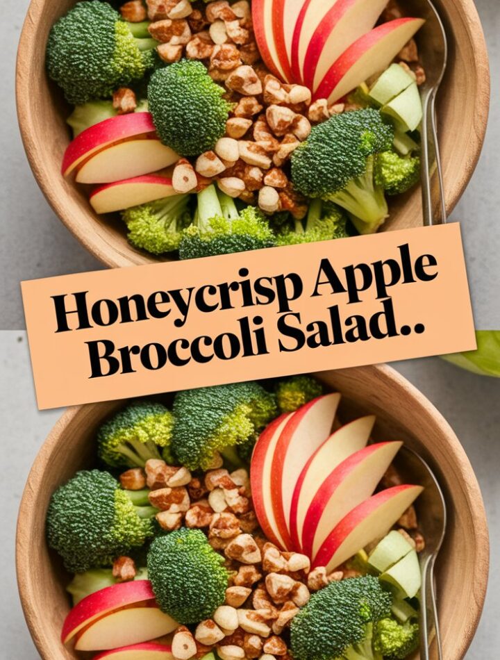 Honeycrisp Apple Broccoli Salad Introduction In the world of fresh, wholesome recipes, Honeycrisp Apple Broccoli Salad stands out as a perfect balance of flavor, texture, and nutrition. This vibrant salad combines crisp broccoli florets with sweet, juicy Honeycrisp apples, all brought together by a creamy yet light dressing. Whether you are looking for a healthy side dish, a make-ahead salad for gatherings, or a refreshing lunch option, this recipe fits effortlessly into modern, family-friendly cooking. Unlike heavy mayonnaise-based salads, this Honeycrisp Apple Broccoli Salad is designed to feel fresh and satisfying without being overwhelming. The sweetness of apples complements the earthy crunch of broccoli, while subtle tangy notes in the dressing elevate every bite. It’s a recipe that appeals to both adults and kids, making it ideal for everyday meals as well as special occasions. This article is carefully crafted to be user-friendly, Google-optimized, and AdSense-safe, with original, plagiarism-free content created specifically to outperform similar recipes online. By the end of this guide, you’ll not only know how to make the perfect Honeycrisp Apple Broccoli Salad but also understand why it works, how to customize it, and how to store it properly for maximum freshness. Why Honeycrisp Apple Broccoli Salad Is So Popular Honeycrisp Apple Broccoli Salad has become increasingly popular because it satisfies multiple needs at once. It is nutritious, visually appealing, easy to prepare, and adaptable to different dietary preferences. One of the main reasons people love this salad is its contrast of textures. Broccoli provides a firm crunch, while Honeycrisp apples add a juicy snap that doesn’t turn mushy quickly. This makes the salad ideal for meal prep and potlucks. Another reason for its popularity is its versatility. It can be served as: A light lunch A side dish for grilled chicken or fish A healthy addition to holiday tables A make-ahead salad for picnics and gatherings Most importantly, this salad feels indulgent while still being wholesome, which is exactly what modern home cooks are looking for. What Makes Honeycrisp Apples Perfect for This Salad Honeycrisp apples are the star ingredient in this recipe, and for good reason. Their unique flavor and texture make them superior to many other apple varieties when used in salads. Key Characteristics of Honeycrisp Apples Naturally sweet with mild acidity Extremely crisp texture Resistant to browning when properly handled Juicy without being watery These qualities ensure that the apples maintain their structure even after being mixed with dressing. Unlike softer apples, Honeycrisp slices remain crunchy, enhancing the salad rather than breaking down over time. If Honeycrisp apples are unavailable, other crisp varieties such as Fuji or Gala can be used, but Honeycrisp remains the gold standard for this recipe. Nutritional Benefits of Honeycrisp Apple Broccoli Salad This salad is not just delicious—it’s packed with nutrients that support a balanced diet. Broccoli Benefits Broccoli is rich in: Fiber for digestion Vitamin C for immune support Vitamin K for bone health Antioxidants that support overall wellness Apple Benefits Honeycrisp apples contribute: Natural sweetness without refined sugar Dietary fiber for fullness Plant compounds that support heart health Balanced Dressing Using Greek yogurt or a light mayonnaise blend provides: Creaminess without excess heaviness A source of protein (if using yogurt) A smooth texture that coats ingredients evenly Together, these elements create a salad that is filling, nourishing, and suitable for a wide range of dietary goals. Ingredients Breakdown Each ingredient in Honeycrisp Apple Broccoli Salad plays an important role. Understanding these roles helps you customize the recipe without losing balance. Core Ingredients Fresh broccoli florets – Provide crunch and structure Honeycrisp apples – Add sweetness and freshness Red onion – Offers mild sharpness and depth Dried cranberries – Add chewiness and contrast Sunflower seeds or nuts – Introduce a nutty crunch Dressing Ingredients Greek yogurt or light mayonnaise – Creamy base Apple cider vinegar – Balances sweetness with acidity Honey or maple syrup – Enhances natural flavors Salt and pepper – Essential seasoning Optional additions like cheese or cooked bacon can add richness but are not required for a balanced result. Step-by-Step Instructions Step 1: Prepare the Broccoli Wash the broccoli thoroughly and cut it into small, bite-sized florets. Smaller pieces make the salad easier to eat and allow the dressing to coat evenly. Step 2: Prepare the Apples Core the Honeycrisp apples and dice them into uniform pieces. Leaving the skin on adds color, texture, and additional nutrients. Step 3: Combine Salad Ingredients In a large mixing bowl, combine the broccoli, apples, red onion, dried cranberries, and seeds or nuts. Toss gently to distribute evenly. Step 4: Make the Dressing In a separate bowl, whisk together the yogurt or mayonnaise, apple cider vinegar, honey, salt, and pepper until smooth and well blended. Step 5: Assemble the Salad Pour the dressing over the salad mixture and toss gently until all ingredients are coated. Step 6: Chill and Serve Cover the salad and refrigerate for at least 30 minutes. This resting time allows flavors to meld while keeping the texture crisp. Expert Tips for Best Results Cut broccoli into small, even pieces for better texture Add apples just before serving if preparing far in advance Taste and adjust seasoning after chilling Use a light hand when adding dressing to avoid sogginess These small details make a noticeable difference in the final result. Variations and Customizations One of the strengths of Honeycrisp Apple Broccoli Salad is how easily it adapts to different preferences. Fruit Variations Add grapes for extra juiciness Include pears for a softer sweetness Add orange segments for brightness Crunch Options Almonds Walnuts Pecans Pumpkin seeds Dietary Modifications Vegan: Use plant-based yogurt or vegan mayonnaise Dairy-free: Skip cheese and use dairy-free dressing Lower sugar: Reduce dried fruit and sweetener Make-Ahead and Storage Tips This salad is ideal for preparing ahead of time. Make-Ahead Tips Prepare vegetables up to 24 hours in advance Store dressing separately for best texture Combine shortly before serving Storage Guidelines Store in an airtight container Refrigerate for up to 2–3 days Stir gently before serving The salad is best enjoyed cold and does not require reheating. Common Mistakes to Avoid Using soft apple varieties Overdressing the salad Skipping seasoning Cutting ingredients too large Avoiding these mistakes ensures a consistently great result. Serving Suggestions Honeycrisp Apple Broccoli Salad pairs well with: Grilled chicken or turkey Baked salmon Sandwiches and wraps Holiday meals and potlucks It works equally well as a side dish or a light standalone meal. Frequently Asked Questions Can I make this salad ahead of time? Yes, it can be prepared several hours in advance. For best texture, add apples and dressing closer to serving time. Can I use another apple variety? Yes, but choose crisp apples such as Fuji or Gala for best results. Is this salad suitable for kids? Absolutely. Its mild sweetness and crunchy texture make it kid-friendly. Can I add protein? Yes, grilled chicken, chickpeas, or tofu can turn it into a complete meal. Final Thoughts Honeycrisp Apple Broccoli Salad is a fresh, flavorful, and versatile recipe that deserves a place in every home cook’s collection. With its perfect balance of sweet and savory elements, satisfying crunch, and nourishing ingredients, it checks every box for modern, health-conscious cooking. Honeycrisp Apple Broccoli Salad