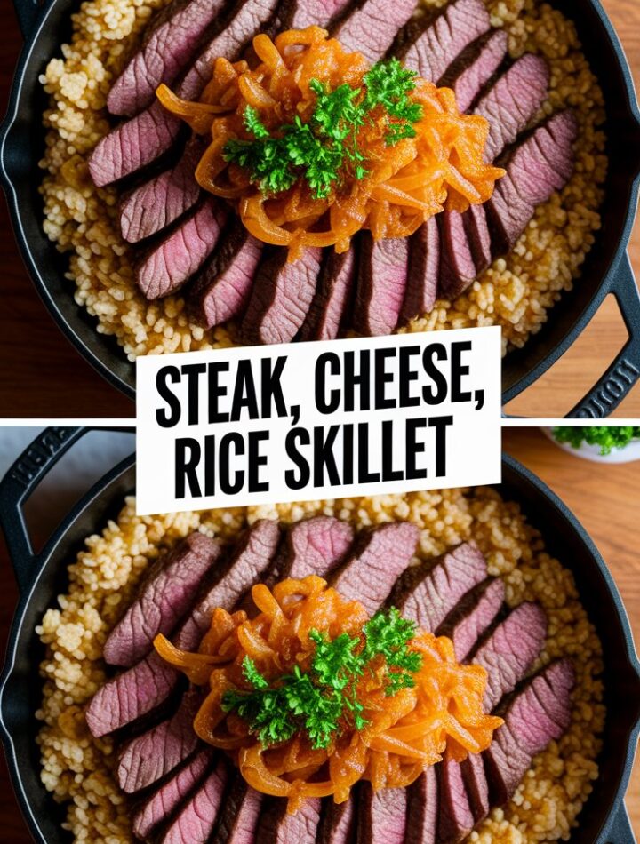 Steak, Cheese, and Rice Skillet