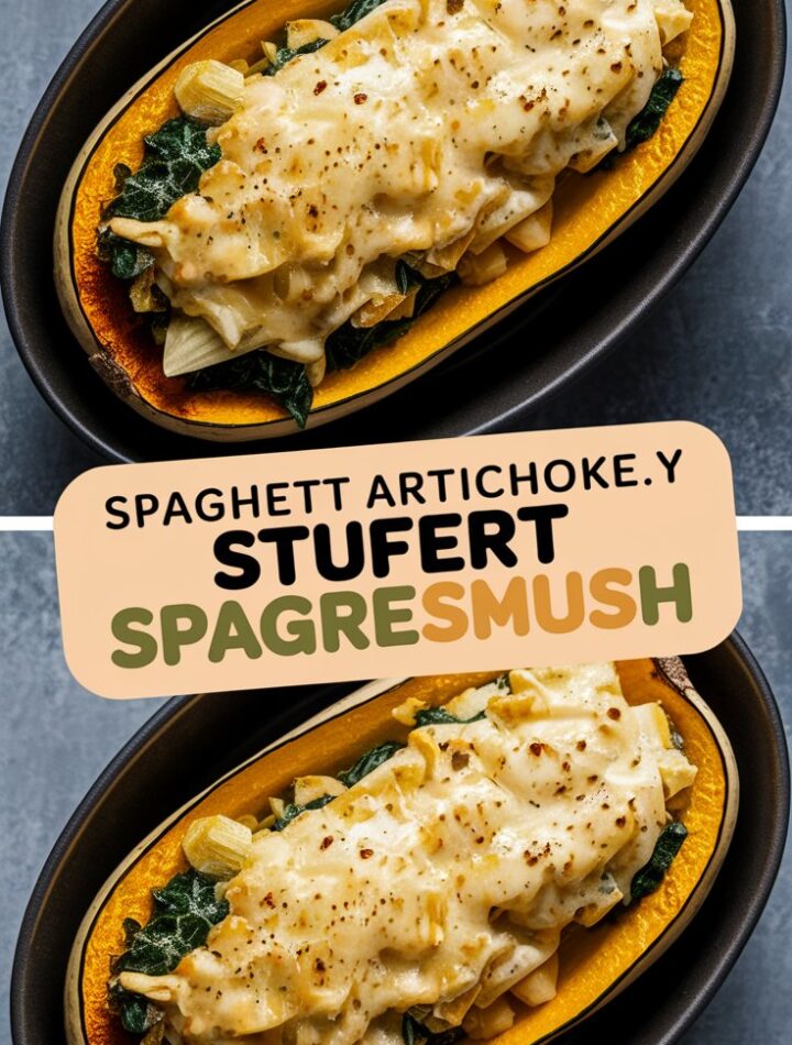 Spinach Artichoke Stuffed Spaghetti Squash